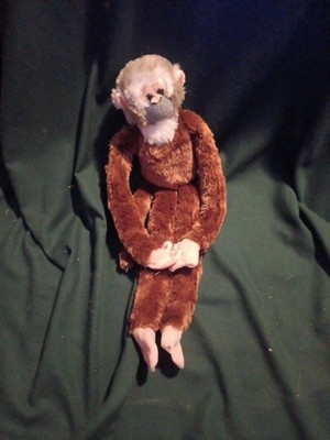 1999 VTG Wild Republic K&M Int Hanging Plush Squirrel Monkey 20'' Stuffed Animal