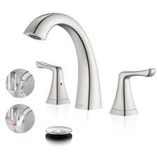 KENES Brushed Nickel Bathroom Faucet 3 Hole 8 Inch Widespread