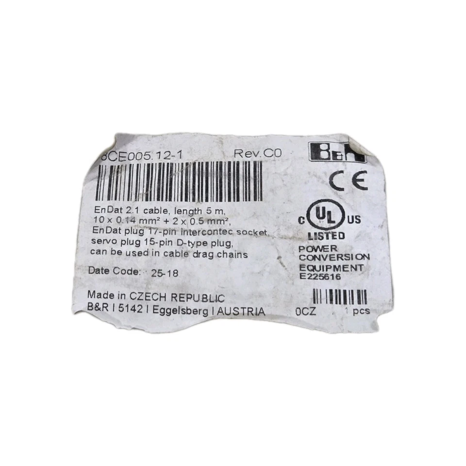 B&R 8CE005.12-1 Encoder Feedback EnDat Cable Length 5m - Imagen 3 de 4