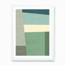 Abstract Painting - Green 03 Art Pr Framed Wall Art Poster Canvas Print Picture