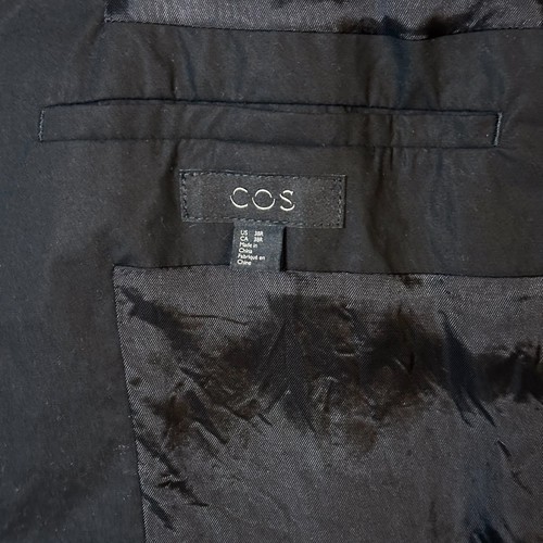 COS Lightweight Snap Trench Coat Mens Size 38R Black Mac Jacket - Picture 5 of 9