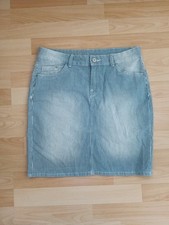 C&A Damen Rock Jeansrock Blau Gestreift Größe 38 / M