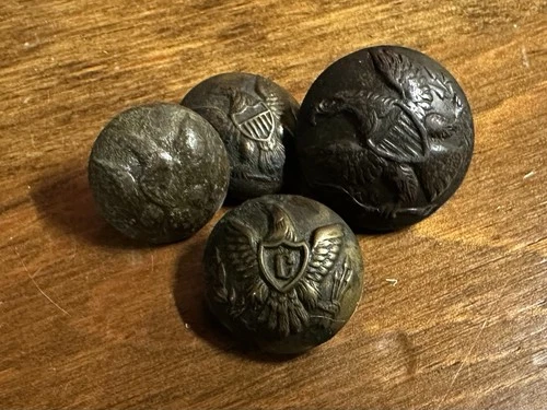 Original Civil War Federal Eagle Buttons, Cavalry Dug/Non Dug, Steele & Johnson