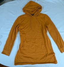 forever 21 orange hoodie dress size large Raw Hem 