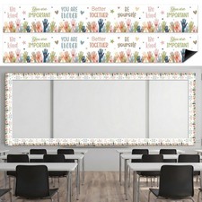 24Pcs Boho Magnetic Bulletin Board Borders Back to School Decorations Boho Ev...