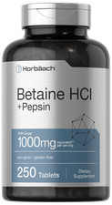 Betaine HCl with Pepsin  1000mg  250 Tablets  by Horbaach