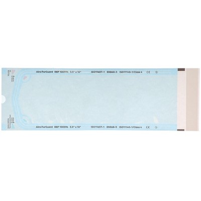 Aira 100594 PurGuard Self-Seal Sterilization Pouches Paper Blue 3.5''X10'' 500/Pk