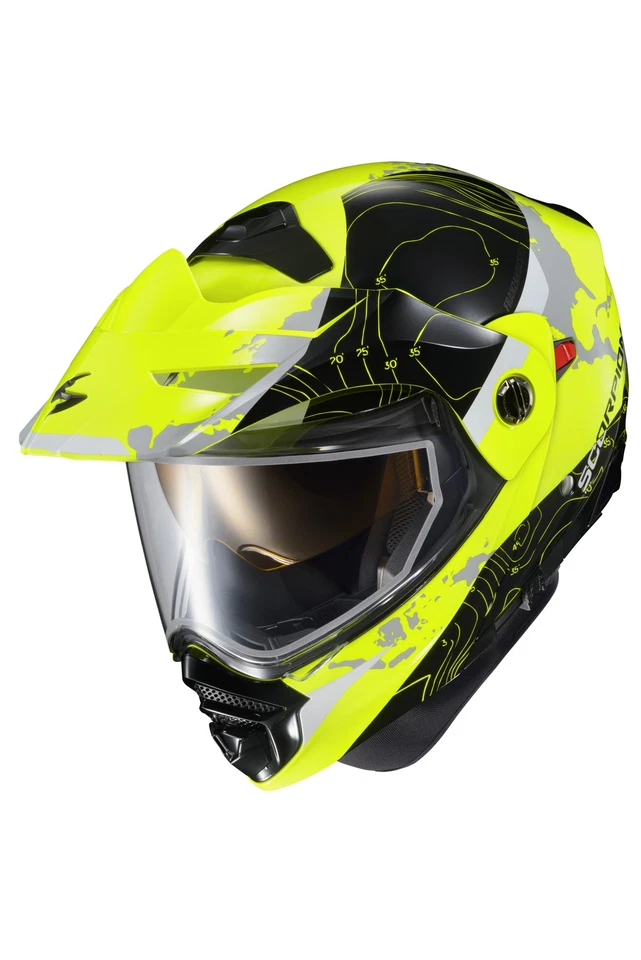Scorpion EXO Exo AT960 Cold Weather Helmet Topographic Hi Vis Large - Image 2 of 2
