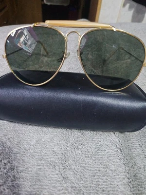 Ray-Ban Gold Green Vintage Sunglasses for sale | eBay display picture 2