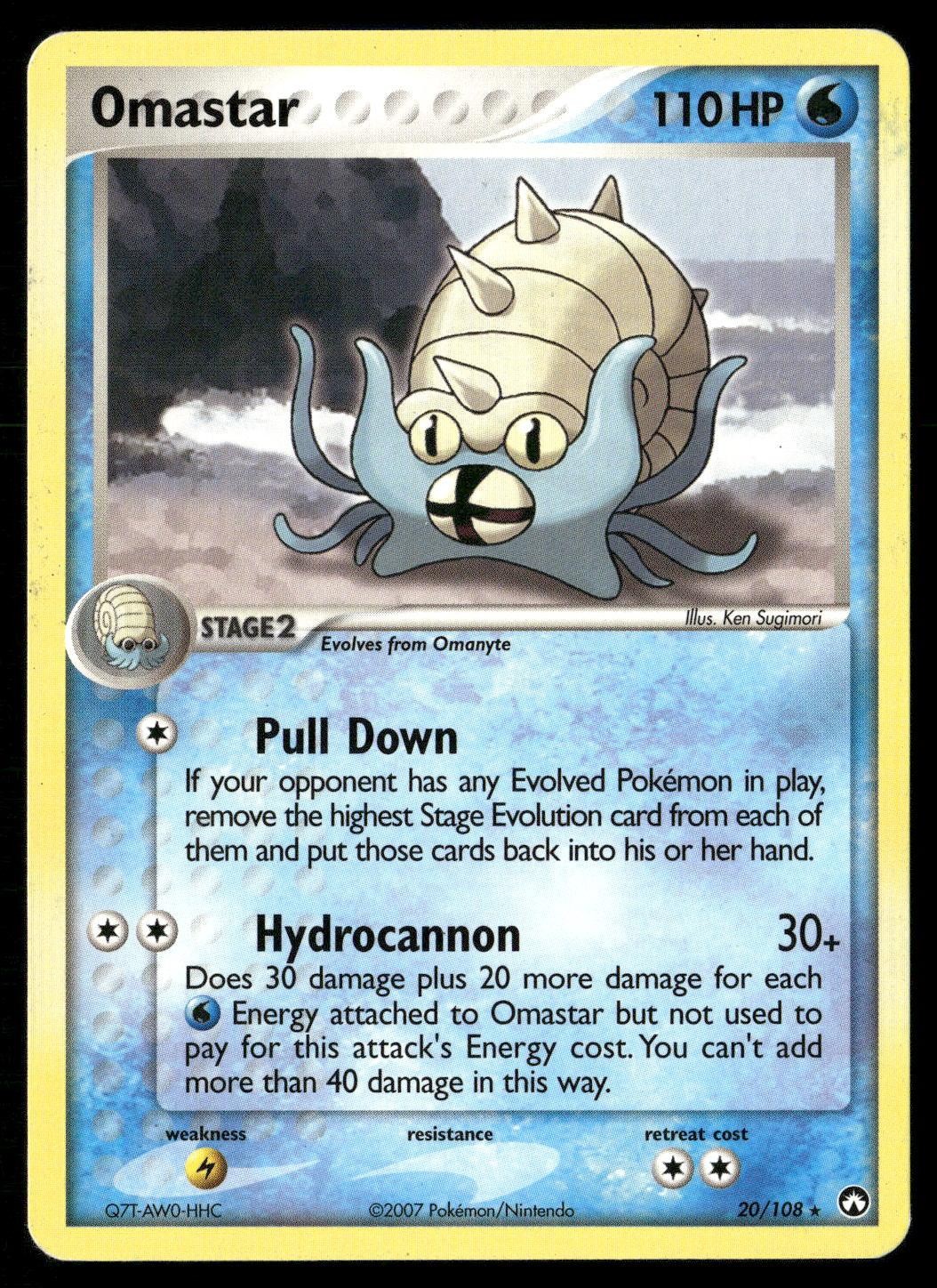 Omastar 20/108 Rare Power Keepers Pokemon Lightly Played