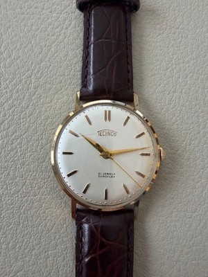 Technos Duroflex 21J Herren Handaufzug Vintage Uhr mit neuem Armband aus Japan