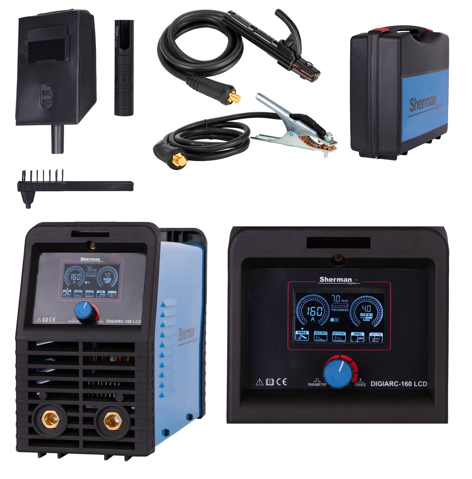 Soudeuse MMA Sherman DIGIARC 160 LCD pulsé pour un amorçage précis et sans collage