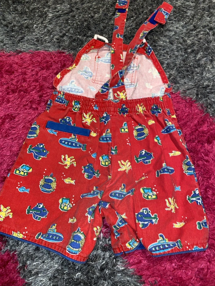 Mono De Colección OshKosh Bebé B'Gosh Niño Pequeño Océano Vida Marina Pulpo Peces Hecho en Unión Foto 3 de 4