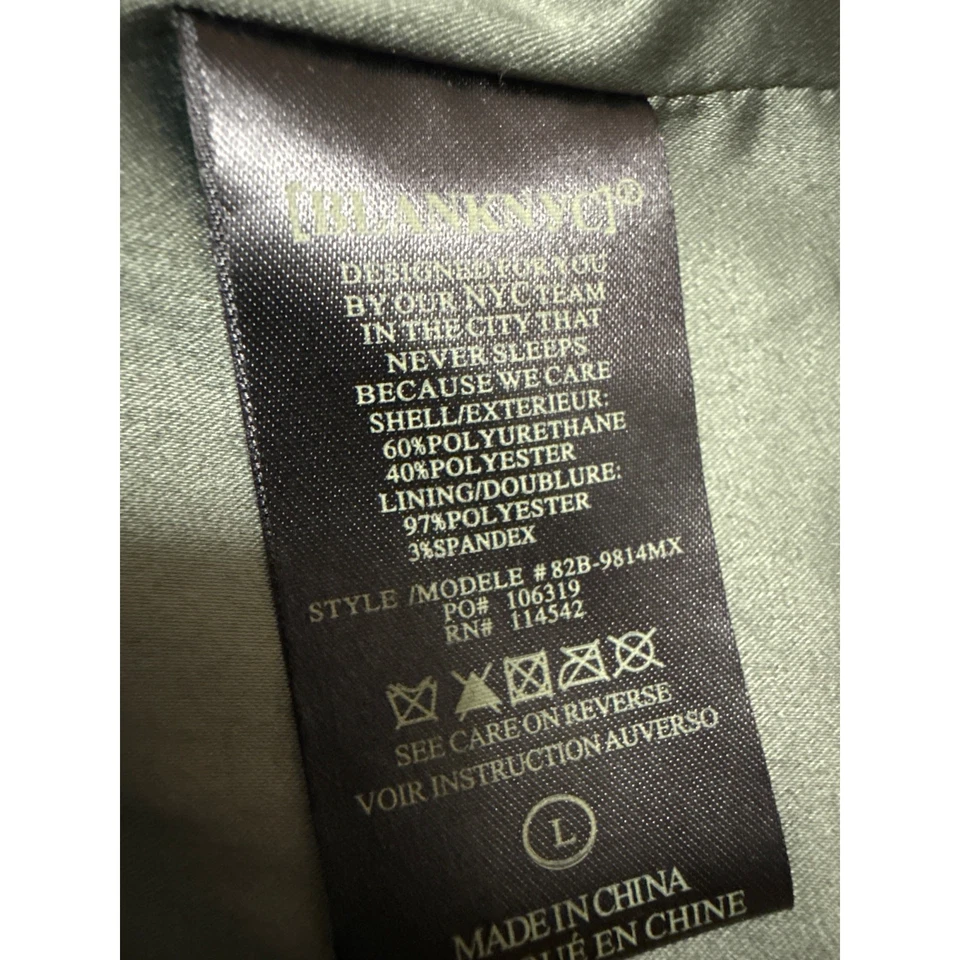 Chaqueta de motociclista de manga larga vegana de cuero sintético verde de Nueva York en blanco talla L Foto 4 de 4