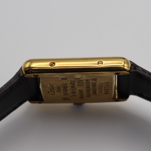 Cartier Must de Tank Vermeil SM Quartz 5057001 Roman Dial Silber 925 vergoldet - Bild 8 von 11