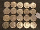 20 pc 1964 Kennedy Half Dollar 90% Silver $10 face lot 7 ships FREE
