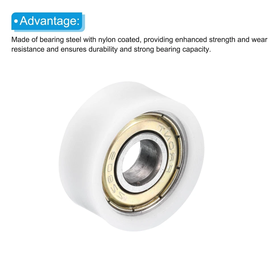 Kunststoff Rollen Ø8mm - 88mm für Tore mit Lager Laufrolle Führungsrolle Rollen - Bild 2 von 4