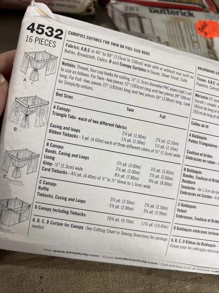 VTG Lot Of Patterns Home Decor Simply Teen Butterick Curtains Bed Canopies More  - Image 3 of 4
