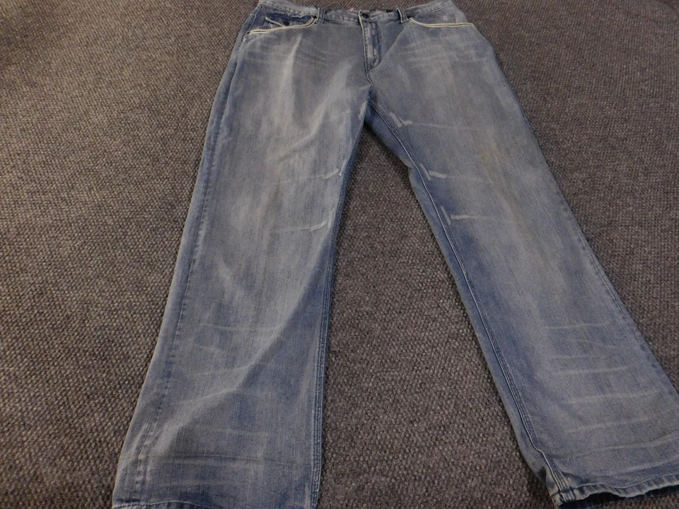 Akademiks Jeans Hombre 40x32 Azul Claro Desgastado Denim Suelto Streetwear Foto 2 de 4