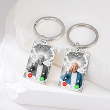 Custom Picture Keychain Personalized Photo Text Memorial Sympathy Keepsake Gifts
