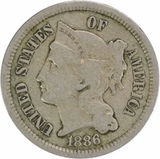 1886 Three Cent Nickel Proof VF Uncertified #243