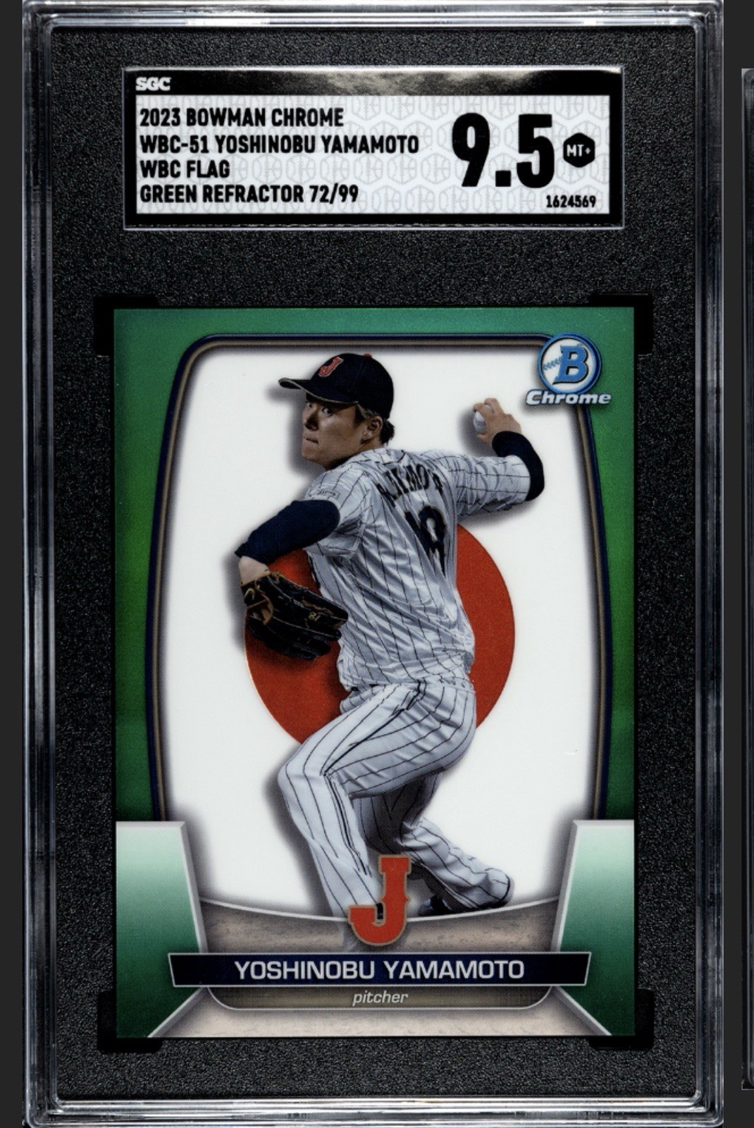 2023 Bowman Chrome Yoshinobu Yamamoto Green Refractor /99 #WBC-51 ***LOW POP***