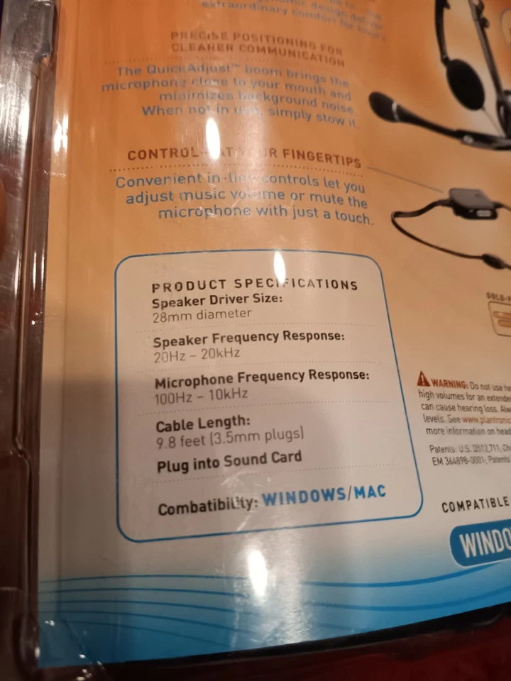 Plantronics Foldable USB Stereo Headset Optimized Laptop Use Audio 470 USB NEW - Image 4 of 4