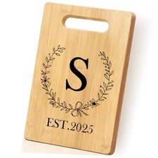Personalized Cutting Board, Monogrammed Wedding Gift for Couple Newlywed 2025 S