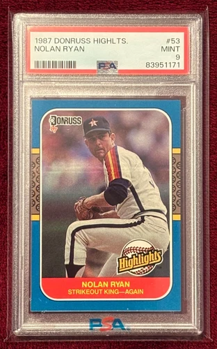 1987 Donruss Highlights #53 Nolan Ryan PSA 9