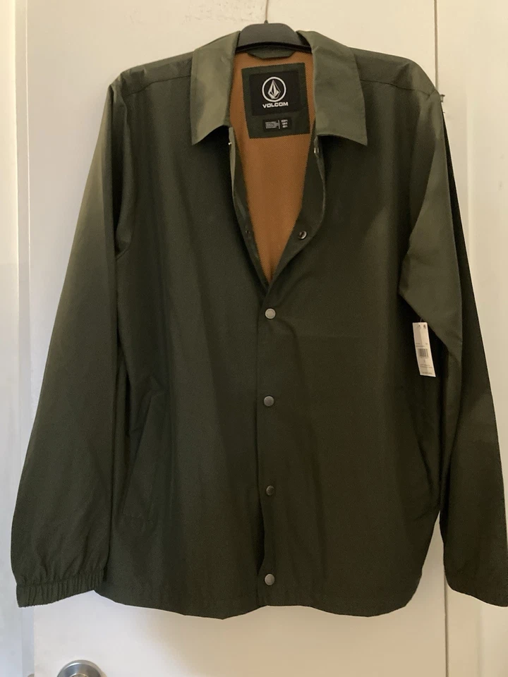 NWT Men’s Volcom Kentwood 2 Coach Jacket Olive Green Large Water Resistant - Image 3 of 4