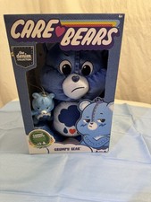 Care Bears Denim Collection Grumpy Bear Plush 14" Blue Cloud Heart NIB Eco Toy