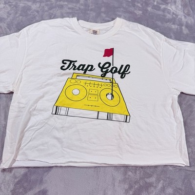 Comfort Colors Trap Golf Graphic T Shirt White XL Heavyweight Cotton Cut-Off