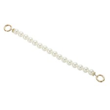Imitation Pearl Bead Purse Chain 10" for DIY Handbag, Light Gold