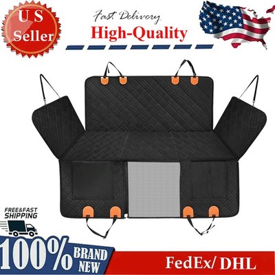 Waterproof Dog Car Seat Cover Hard Bottom-Detachable, Back Seat Extender