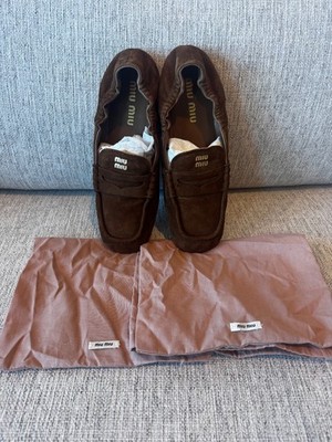 Authentic Miu Miu Ruches suede loafers $1,120 size 38