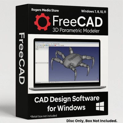 FreeCAD PRO 2D 3D Parametric Graphic Modeling Design Software-CNC-DWG-Windows-CD