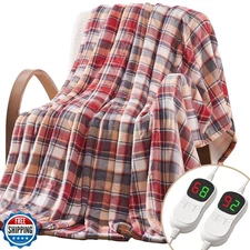 Homemate Electric Blanket Heated Throw - 50x60 Ultra Soft Cozy Flannel Heatin