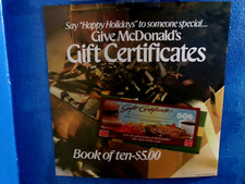 mcdonalds gift certificates translite sign poster 21 3/4" x 21 3/4", 1989
