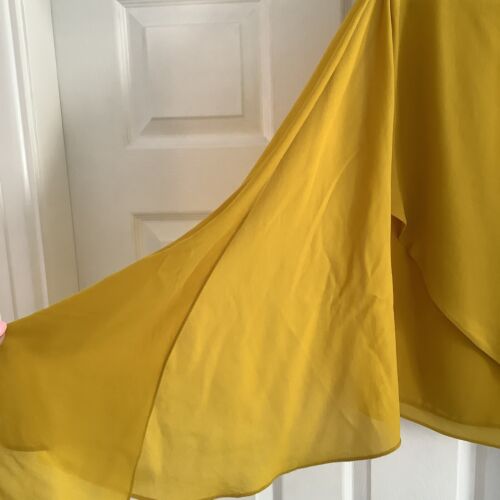 Zara Skirt Size Medium Chiffon Mustard Great Condition - Imagen 3 de 7