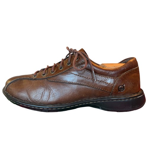 Zapatos Mocasines Oxford Born Cuero Marrón Puntera de Bicicleta con Cordones Para Hombres Talla 9.5M Informales - Imagen 4 de 16