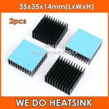 2pcs 35x35x14mm Black Aluminium Heatsinks Cooler for 1W 3W High Power LED Light