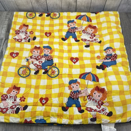 Raggedy Ann Andy Vintage Schlafsack gelb 34" x 69" Baumwolle mit Polywatte - Bild 2 von 14