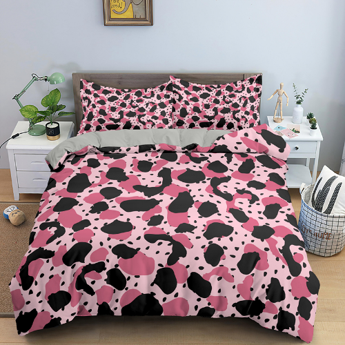 Juego de cama funda nórdica con estampado de leopardo King Queen patrón marrón para adolescentes niñas 2/3 piezas - Imagen 24 de 44