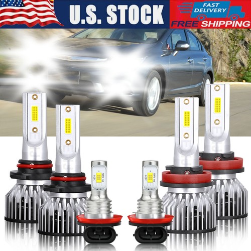 Kit de faros antiniebla LED blancos de haz alto y bajo para Honda Civic 2014-2021 - Imagen 1 de 12