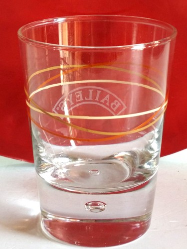 Baileys Irish Cream Liquor Glass Advertising Heavy Glass Frosted Logo With lines - Picture 2 of 5