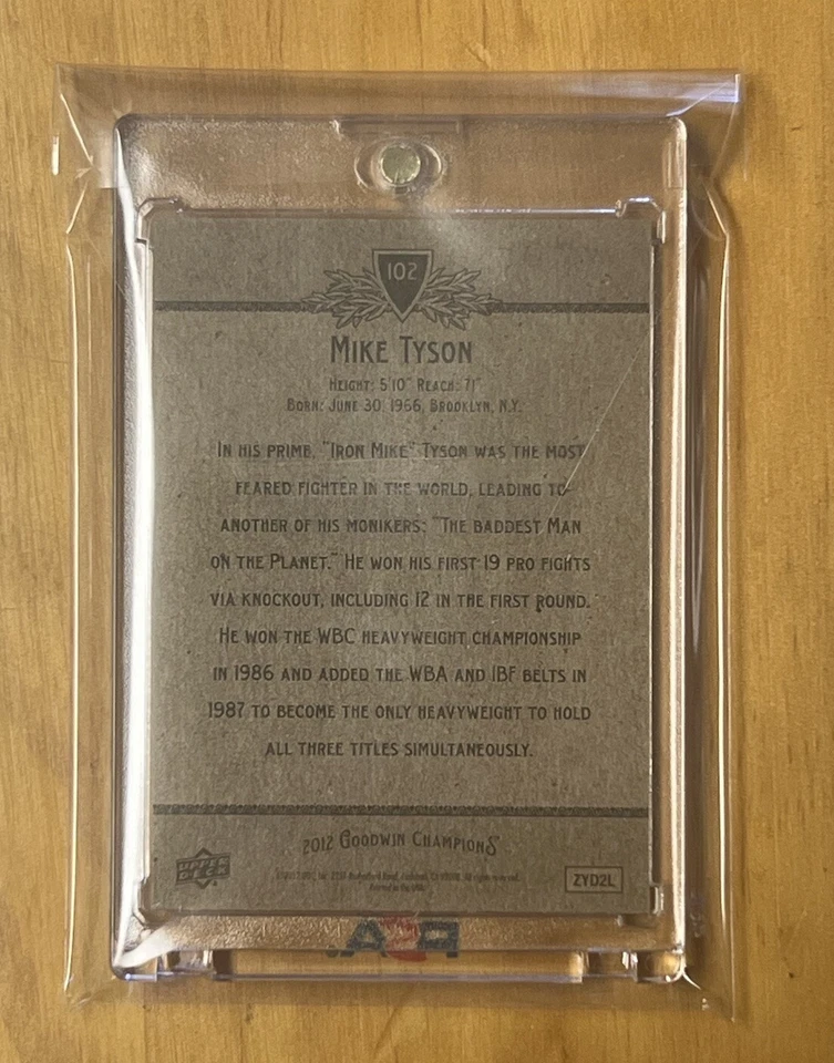 MIKE TYSON 👑HOF/GOAT!!! 2012 UPPER DECK GOODWIN CHAMPIONS - Image 2 of 2