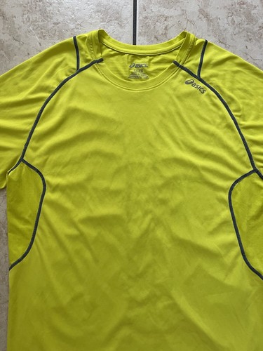 Asics Running Men's Short Sleeve Large Yellow Training T-Shirt Active Track Top - Picture 9 of 21