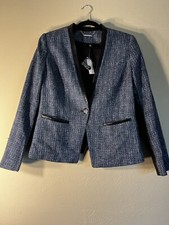 White House Black Market Tweed Moto Black Jacket/Size 10