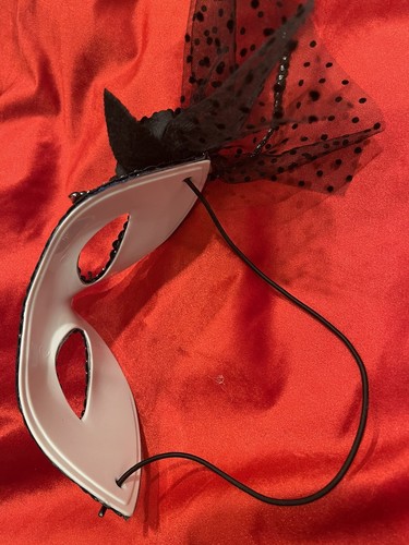 Máscara de ojos de bola de mascarada azul marino negro cinta de encaje disfraz fiesta juegos con disfraces accesorios - Imagen 4 de 7