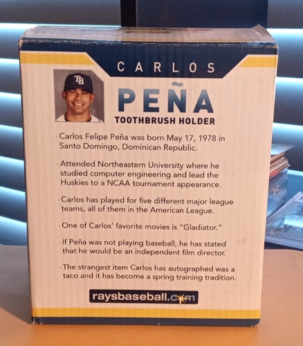 Carlos Pena Toothbrush Holder Tampa Bay Rays Baseball MLB Chevrolet SGA - w/box - Picture 8 of 9